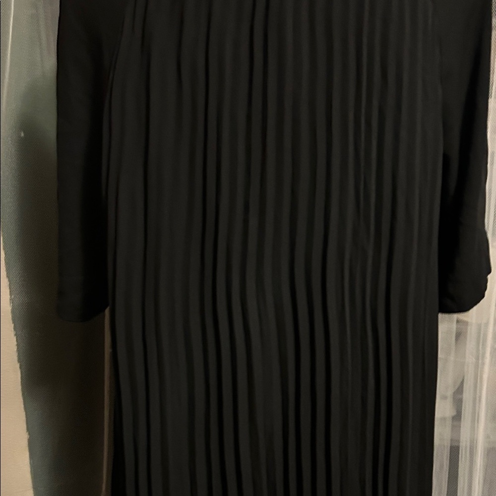 Chic Black Pleated Dress - Picture 8 of 11